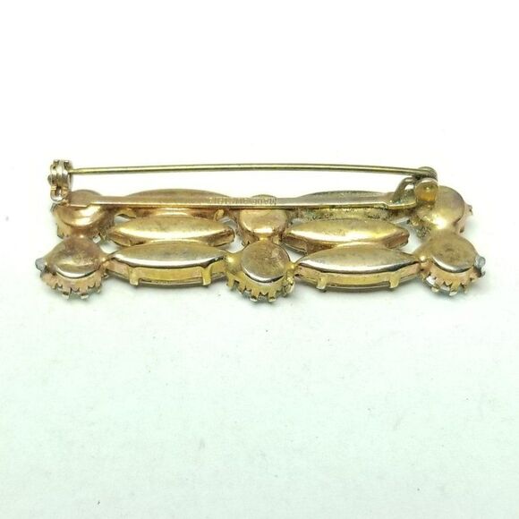 Vintage Made in Austria AB Rhinestone and Gold Brooch, Retro Estate Pin - Picture 2 of 6